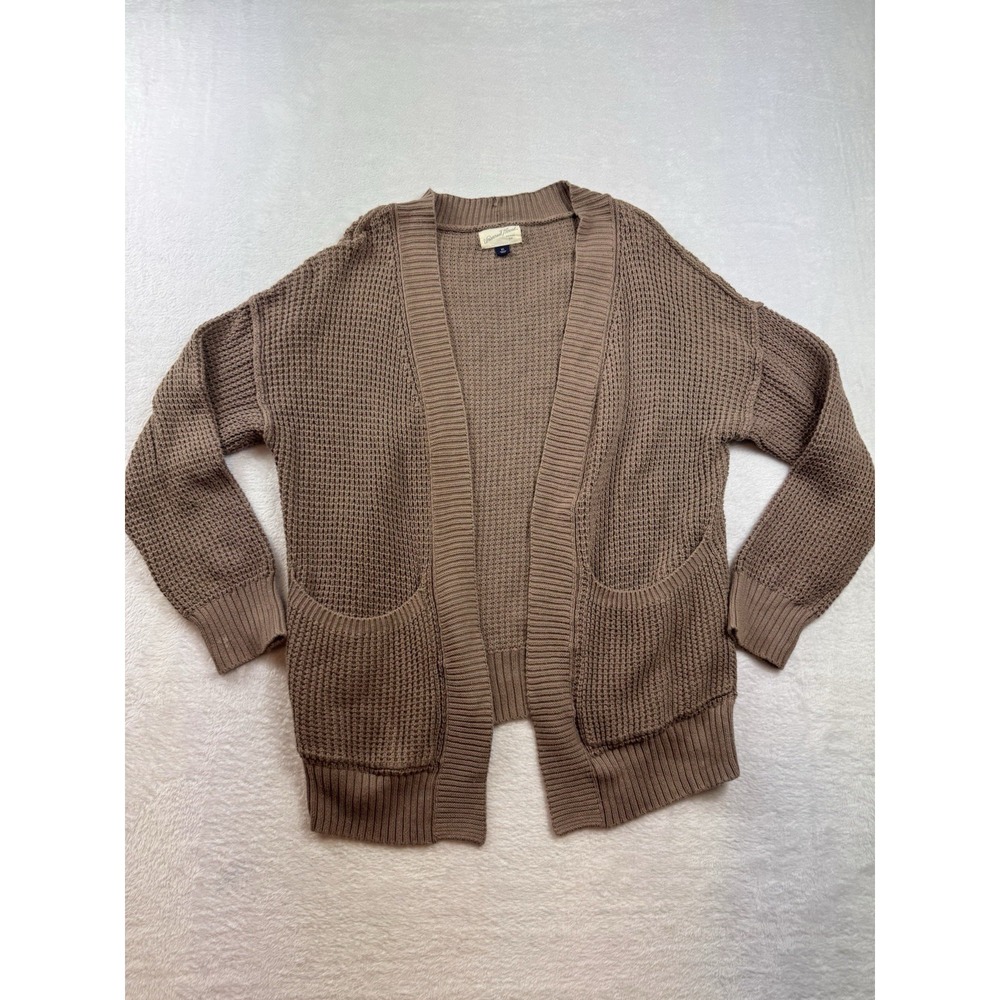 Universal Thread Brown Knit Cardigan Size XS Pockets Open Front Academia Teacher
